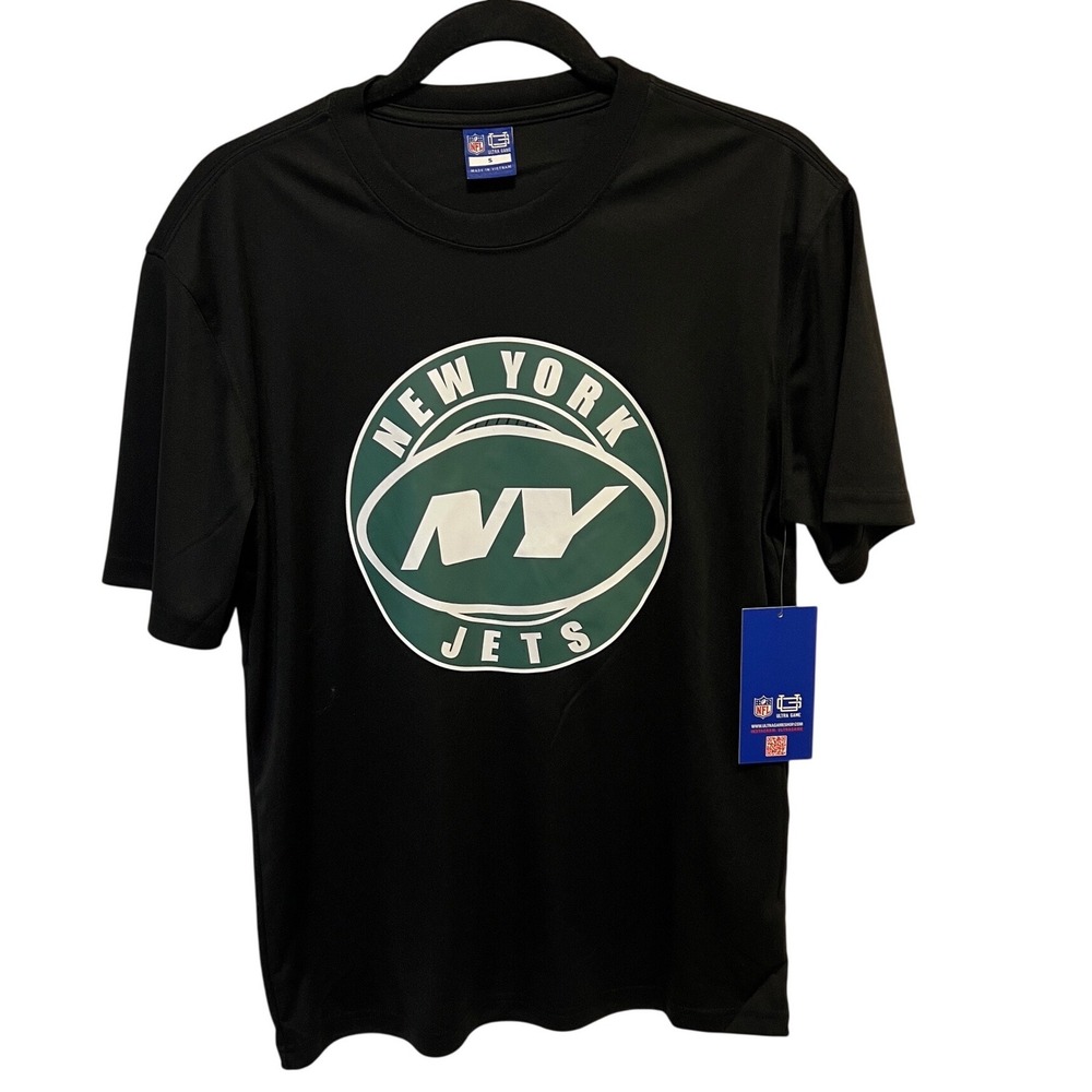 NWT NFL Ultra Game New York Jets Mens‎ Small Black Performance Graphic T-Shirt